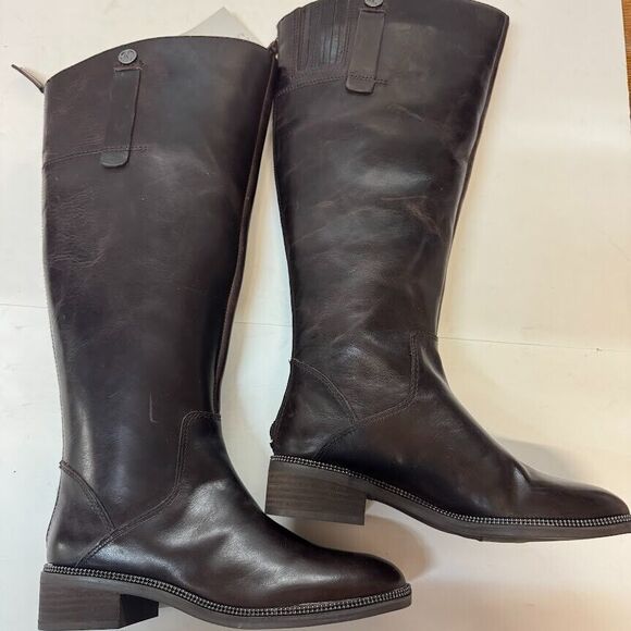 Franco Sarto Womens 5 M WC Brown Leather Knee High Riding Boots DISPLAY XO2 - Picture 2 of 6